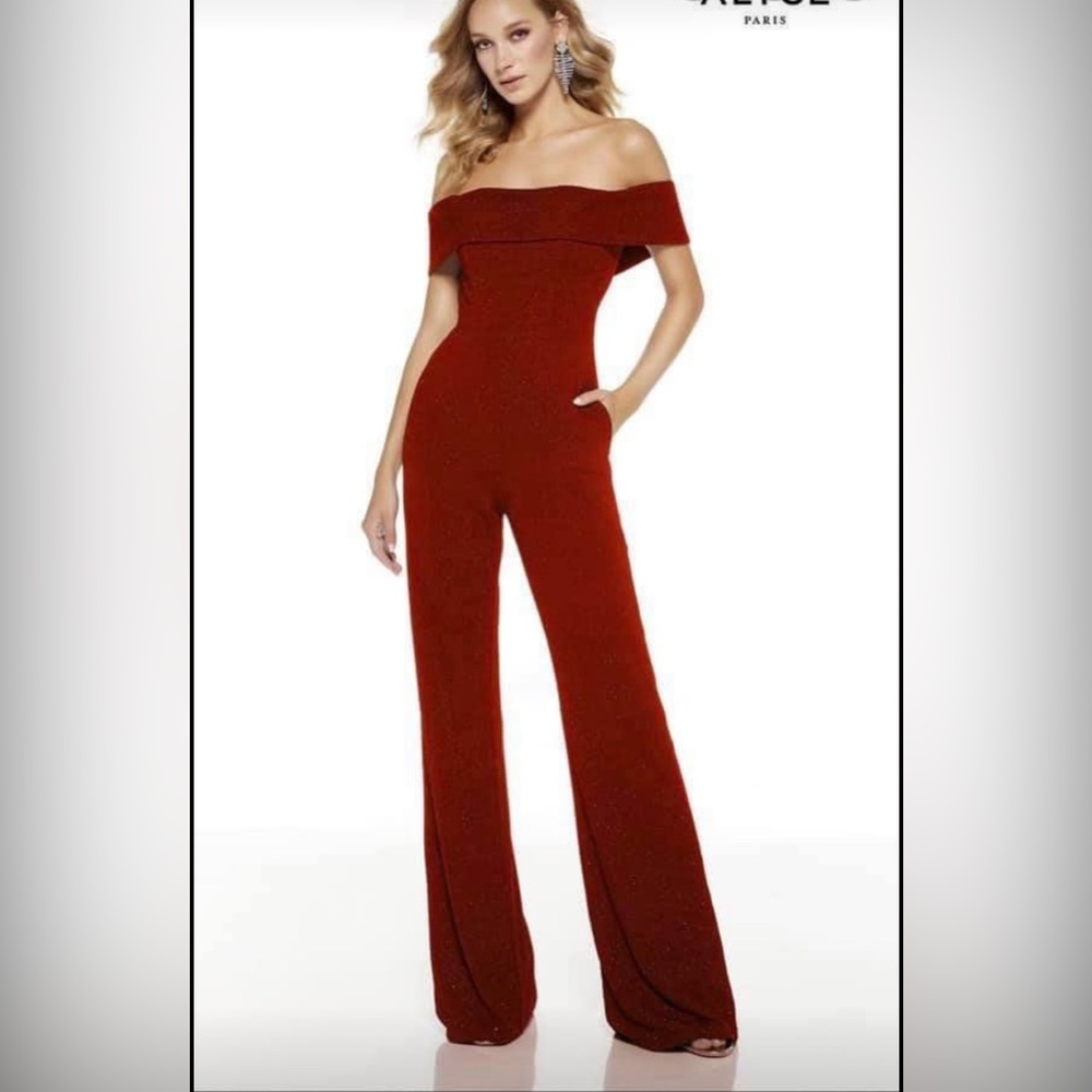 Alyce Paris red jumpsuit